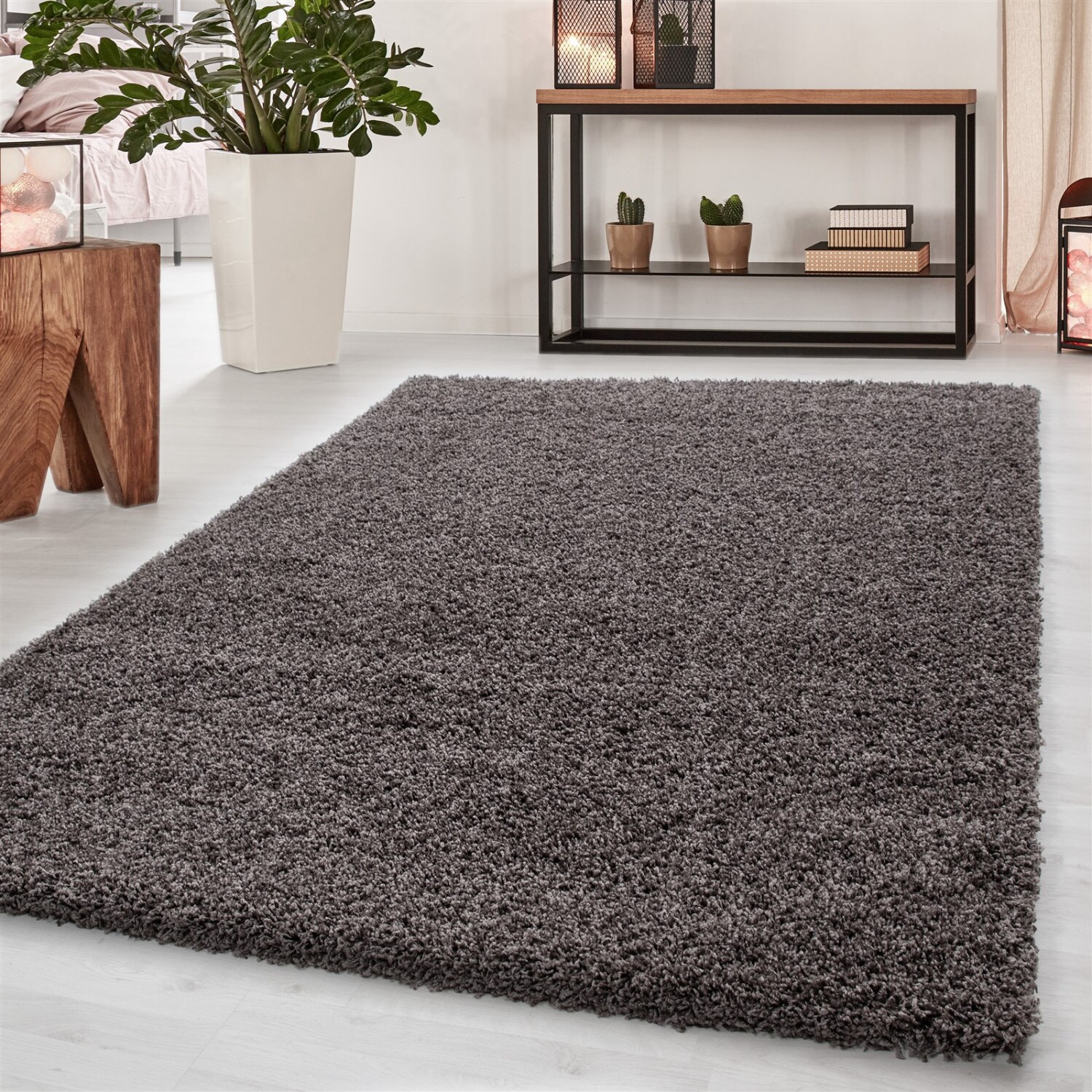 Hochflor Teppich Flauschiger Langflor, Shaggy, Rechteckig, ca. 50 mm Florhöhe
