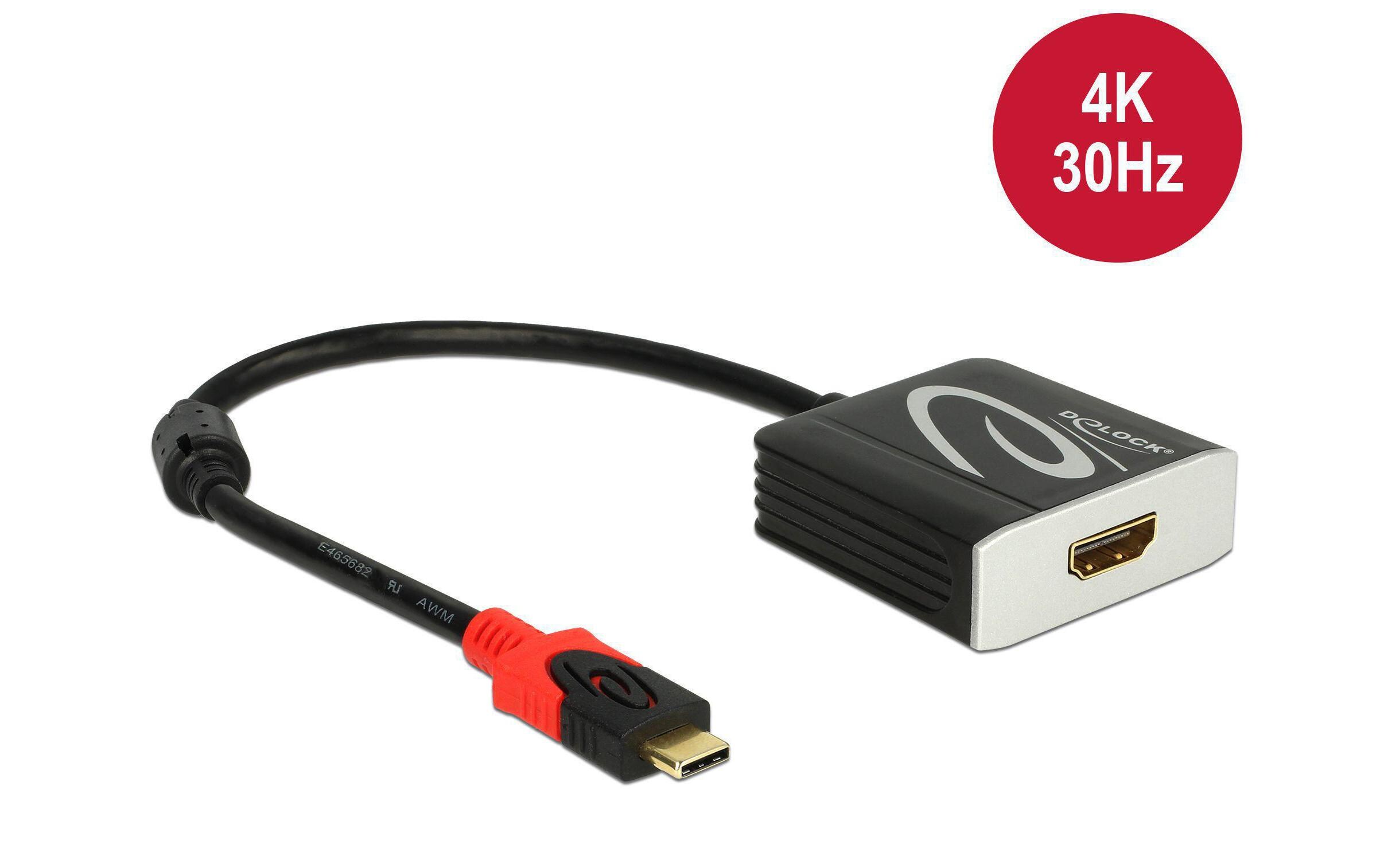 Adapter USB-C - HDMI, 4K, 20 cm SchwarzUSB-C zu HDMI Adapter