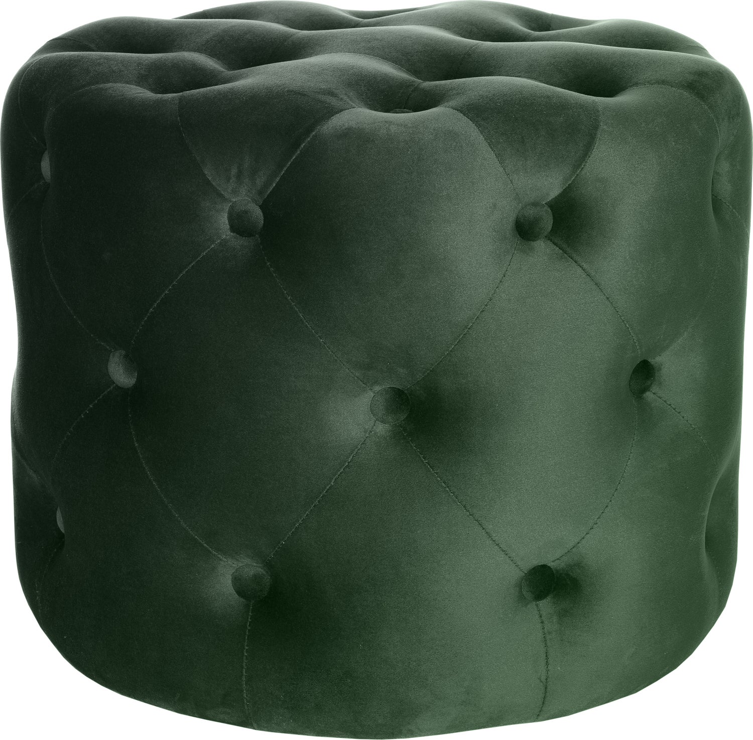 Intratuin poef Velours met knopen groen 48 x 48 x 39 cm