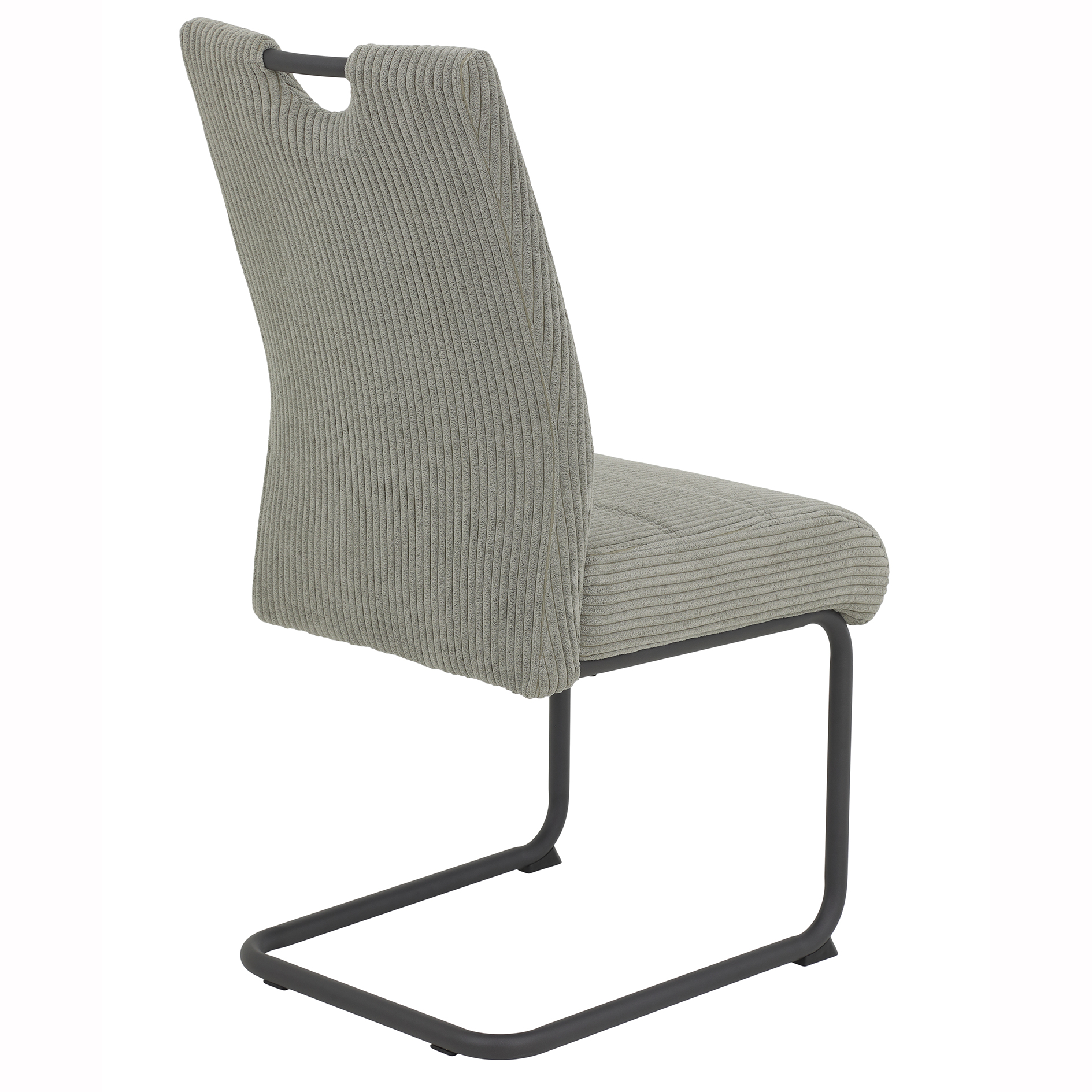 4er-Set Schwingstühle - grau-anthrazit - Cord