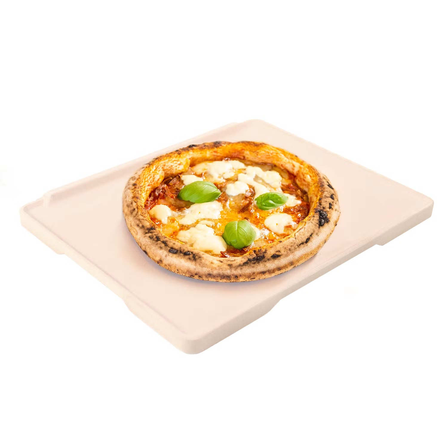 Pierre à pizza rectangulaire - Avec poignées et dessous en nid d'abeille
