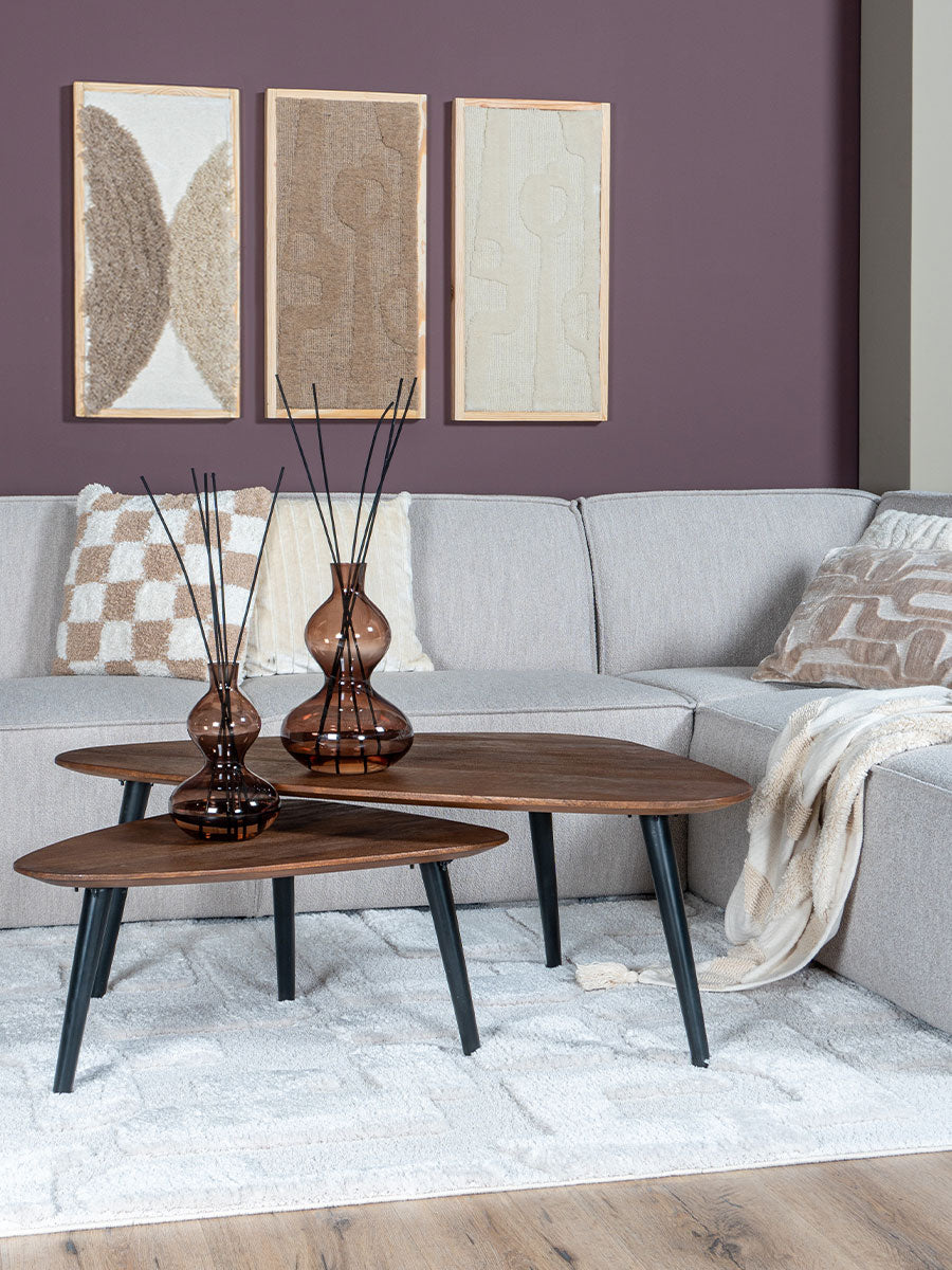 Home67 - Salontafel Jamal - Espresso Mangohout - Set van 2