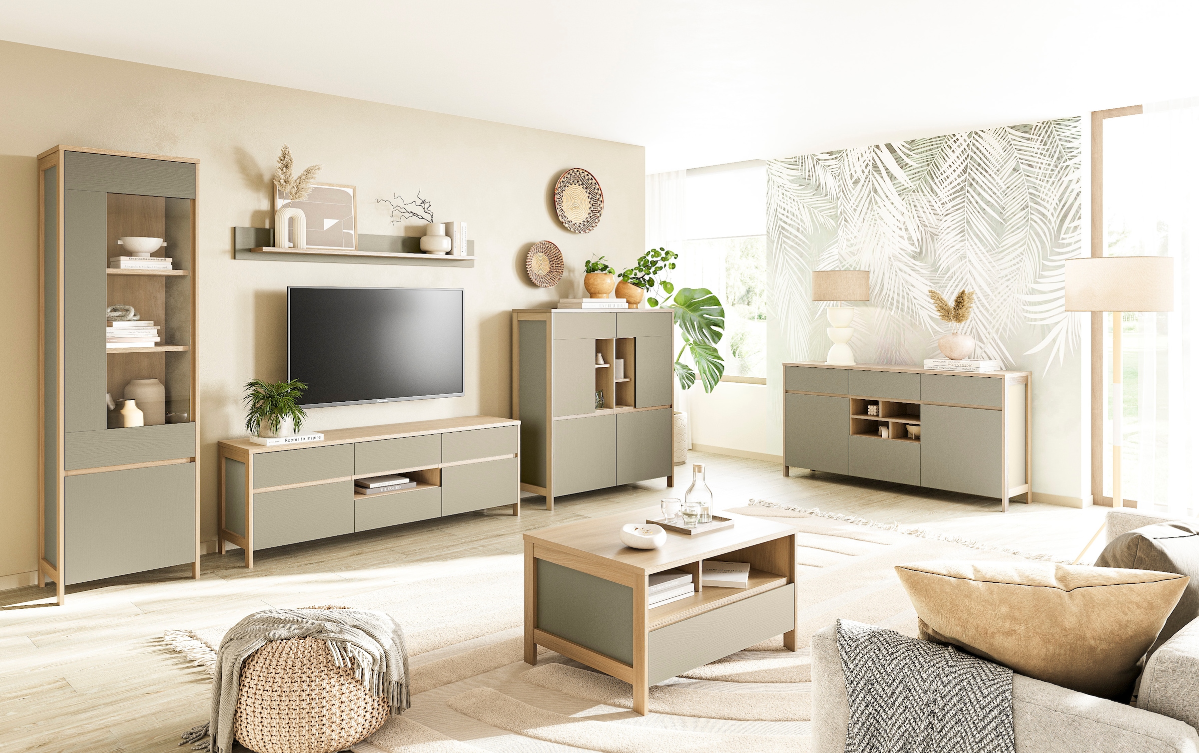 Home affaire TV-Schrank »Stranda, moderner TV-Unterschrank, Kommode im Scandi-Style, Lowboard« Rahmenoptik, ausreichend Stauraum, vielseitig einsetzbar, 164 cm breit