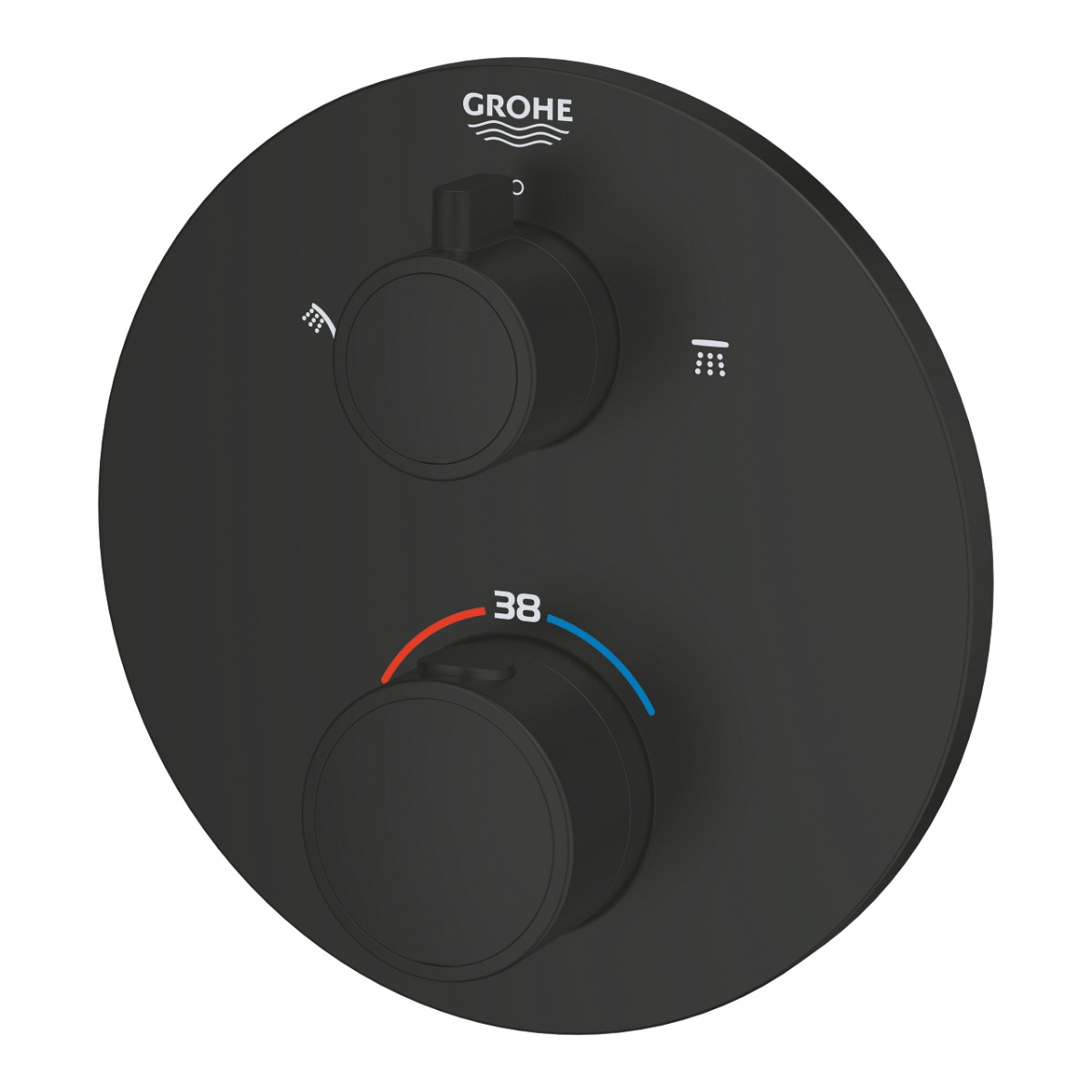 Grohe Grohtherm Convent Concealed rond afbouwdeel voor inbouw douchekraan zwart mat
