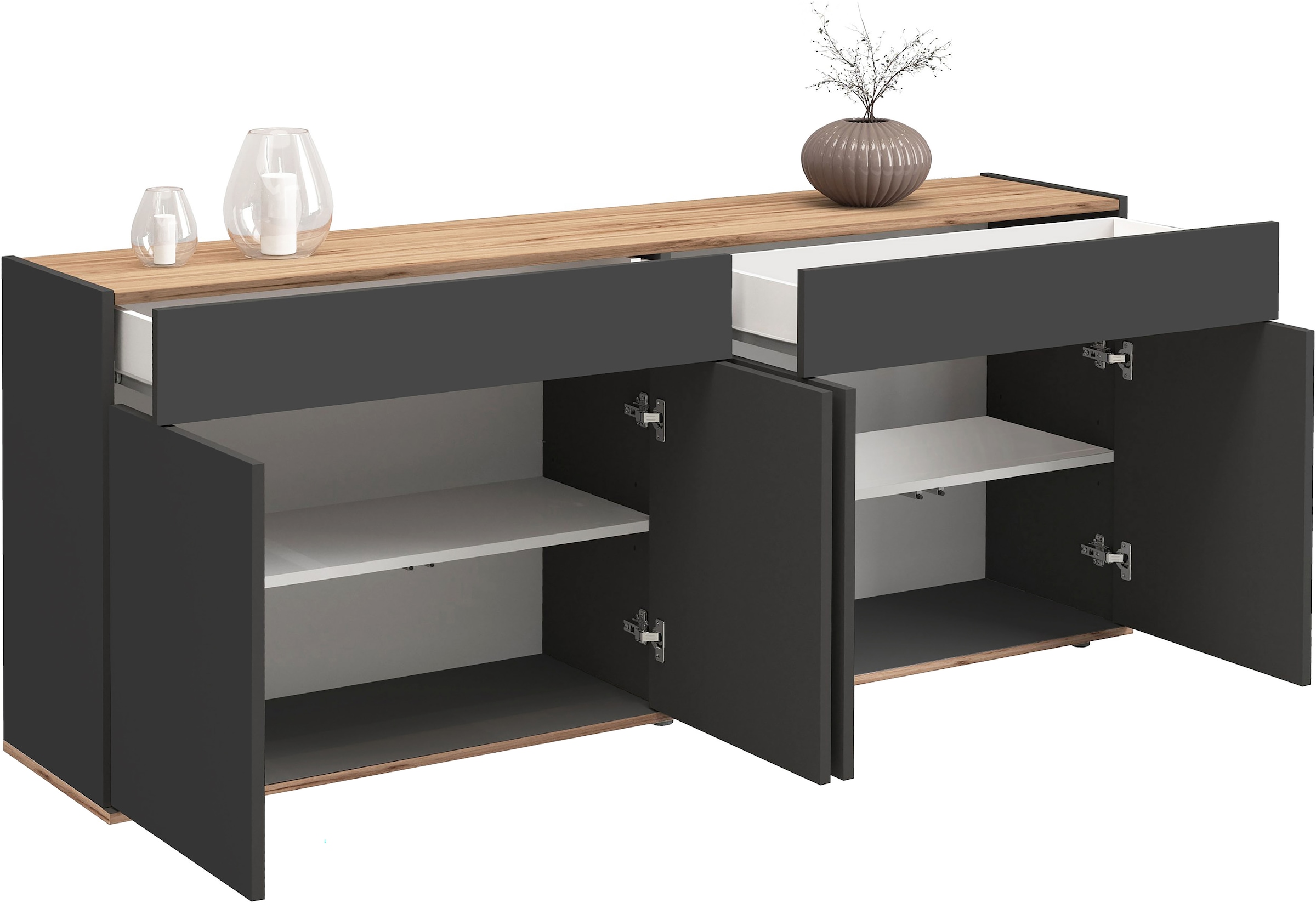 INOSIGN Sideboard »Garda Kommode, Schrank, 4 Türen mit Push-to-Open, Made in Italy« 4 Türen, 2 Schubladen, grifflos  Breite 160,1 cm