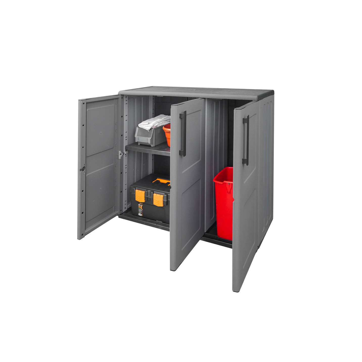 Gartenschrank mit soliden Stahlscharnieren