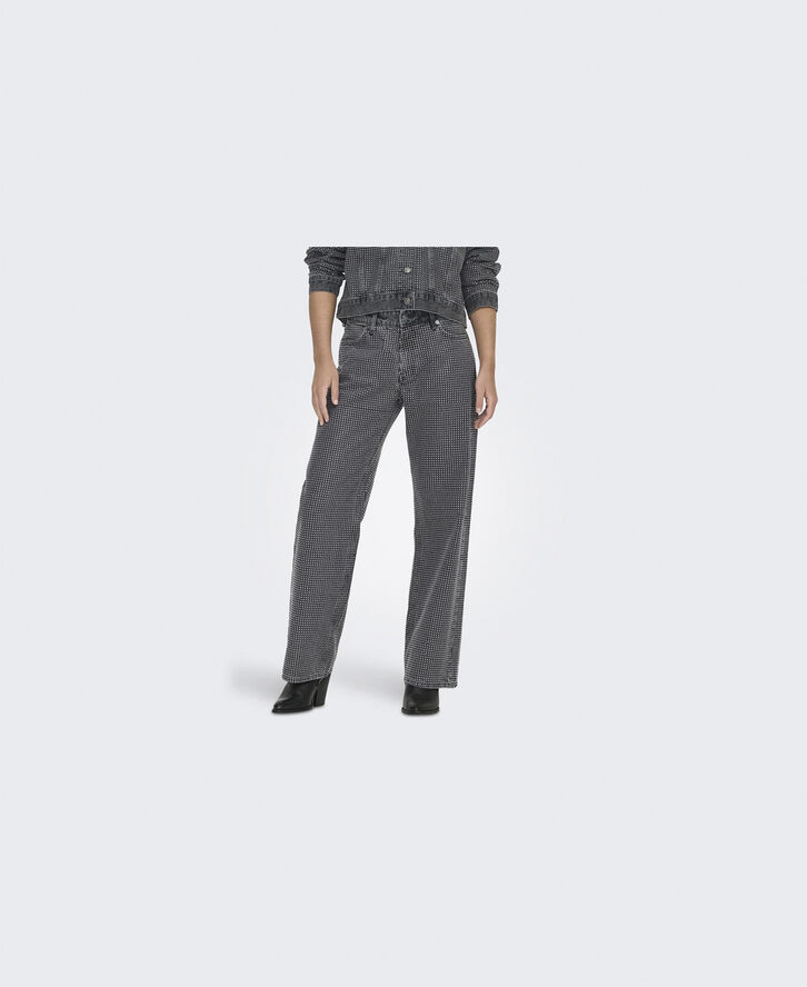 ONLY ONLHUDSON REG WIDE DECO RED DNM CRO Grey denim