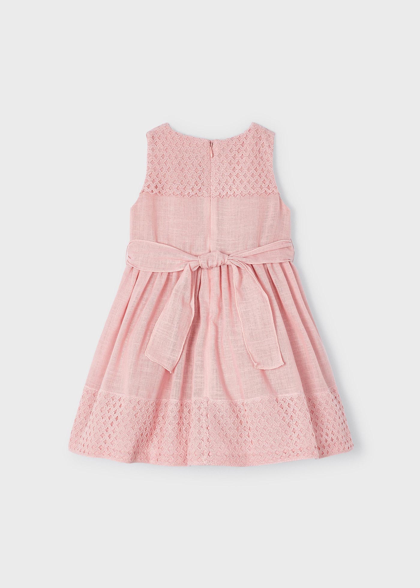 Vestido de guipure combinado para menina