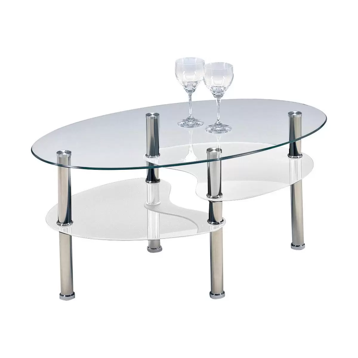 Salontisch oval Saba weiss