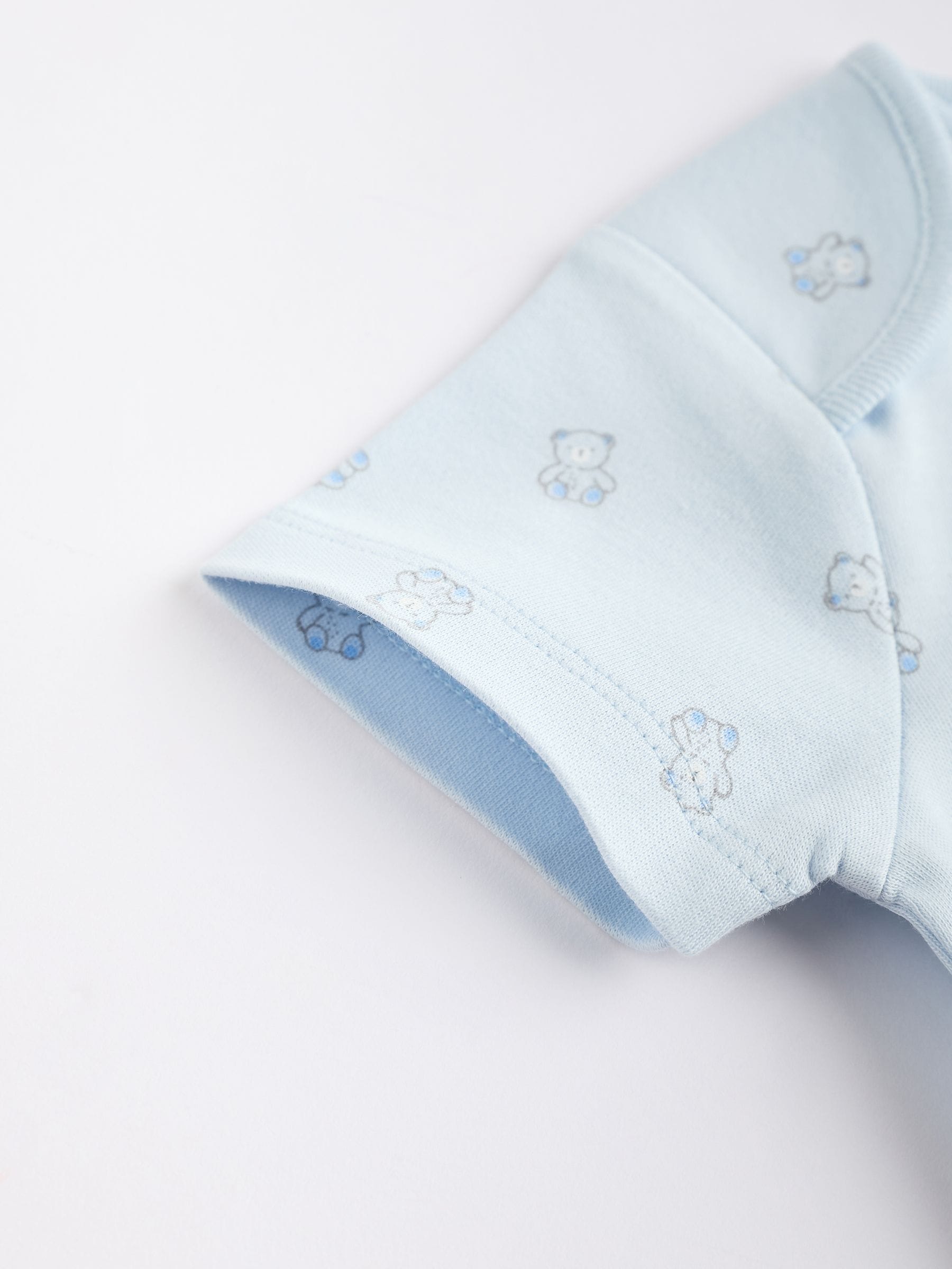 Blauw - Beer Baby Bodysuits met korte mouwen