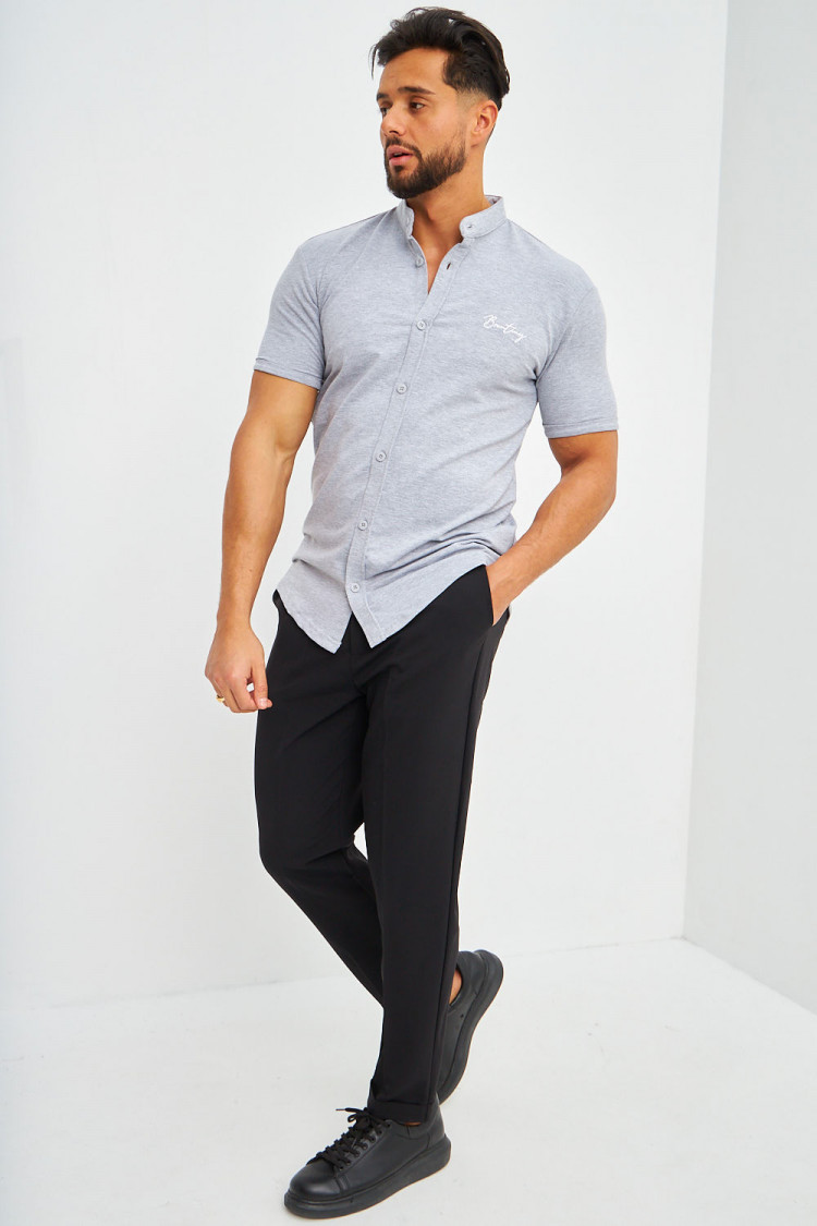 Chemise grise col officier Brentiny
