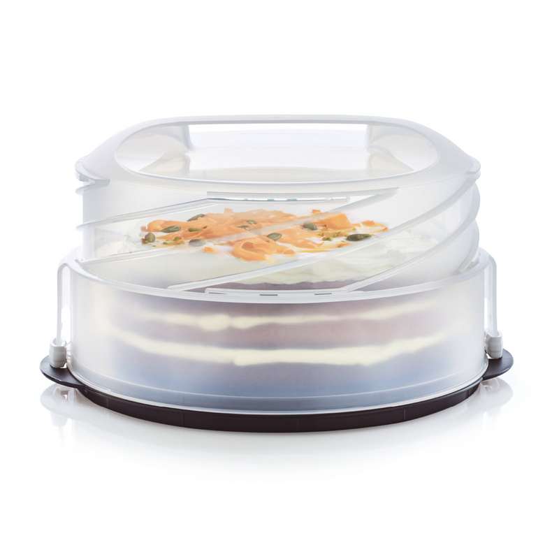 Torten- und Kuchenset (3) Der Tortenbehälter mit dem Twist mit Tortenheber und Schneidunterlage - überall Kuchengenuss