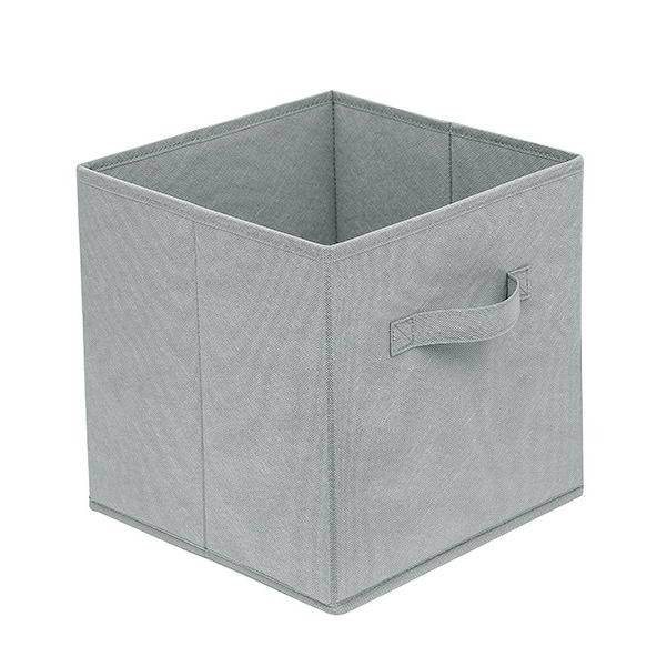 (27x28cm) Home Organizer Box Faltbarer Deko Aufbewahrungs Korb mit Griff für Spielzeug / Accessoires - Grau