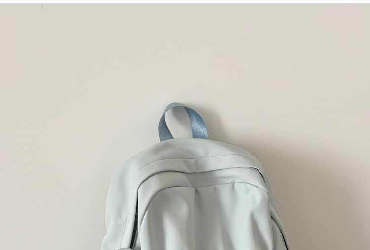 Minafox - Effen nylon laptoprugzak met trekkoord