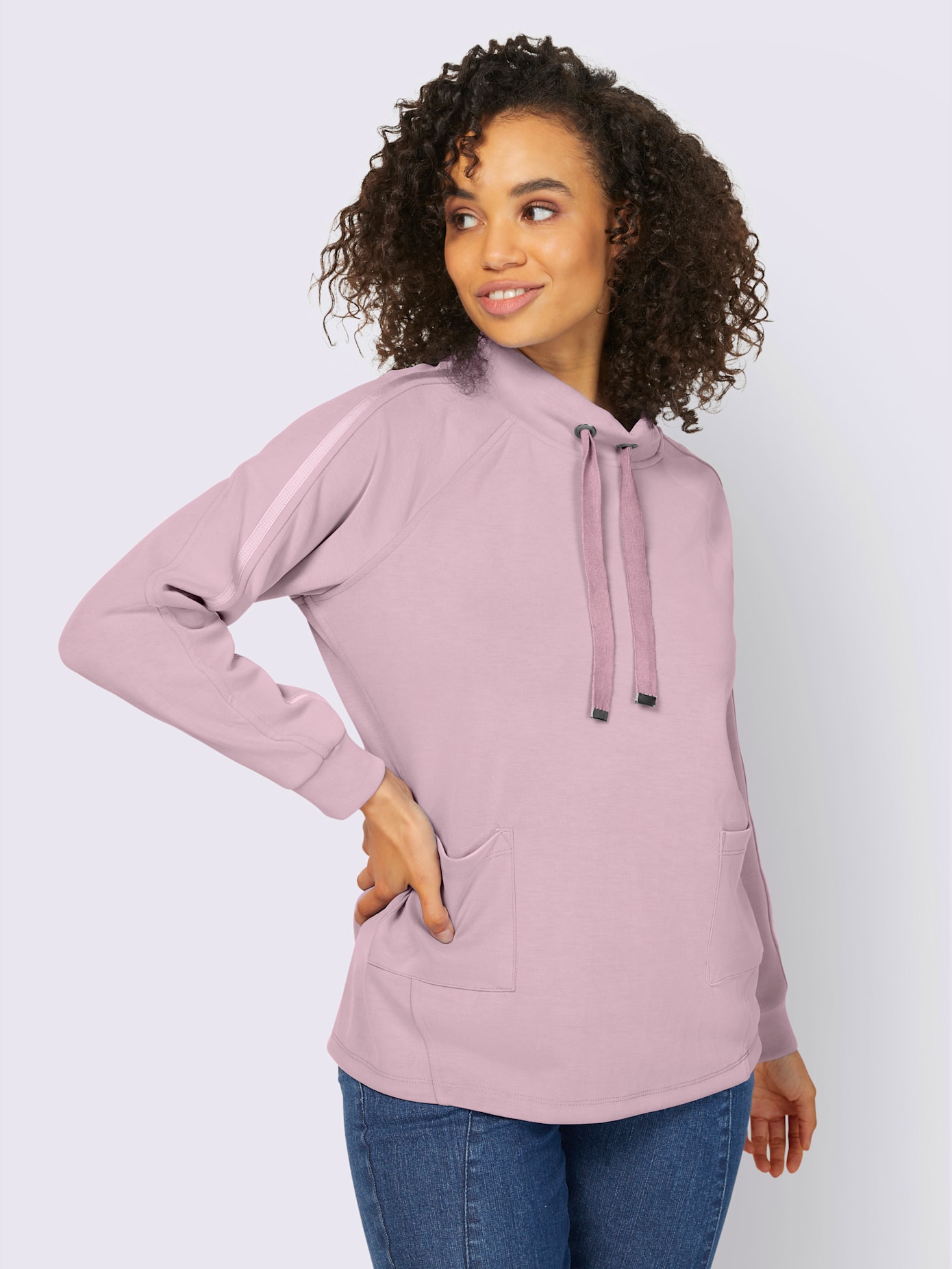 T-shirt col montant tendance avec lien à nouer