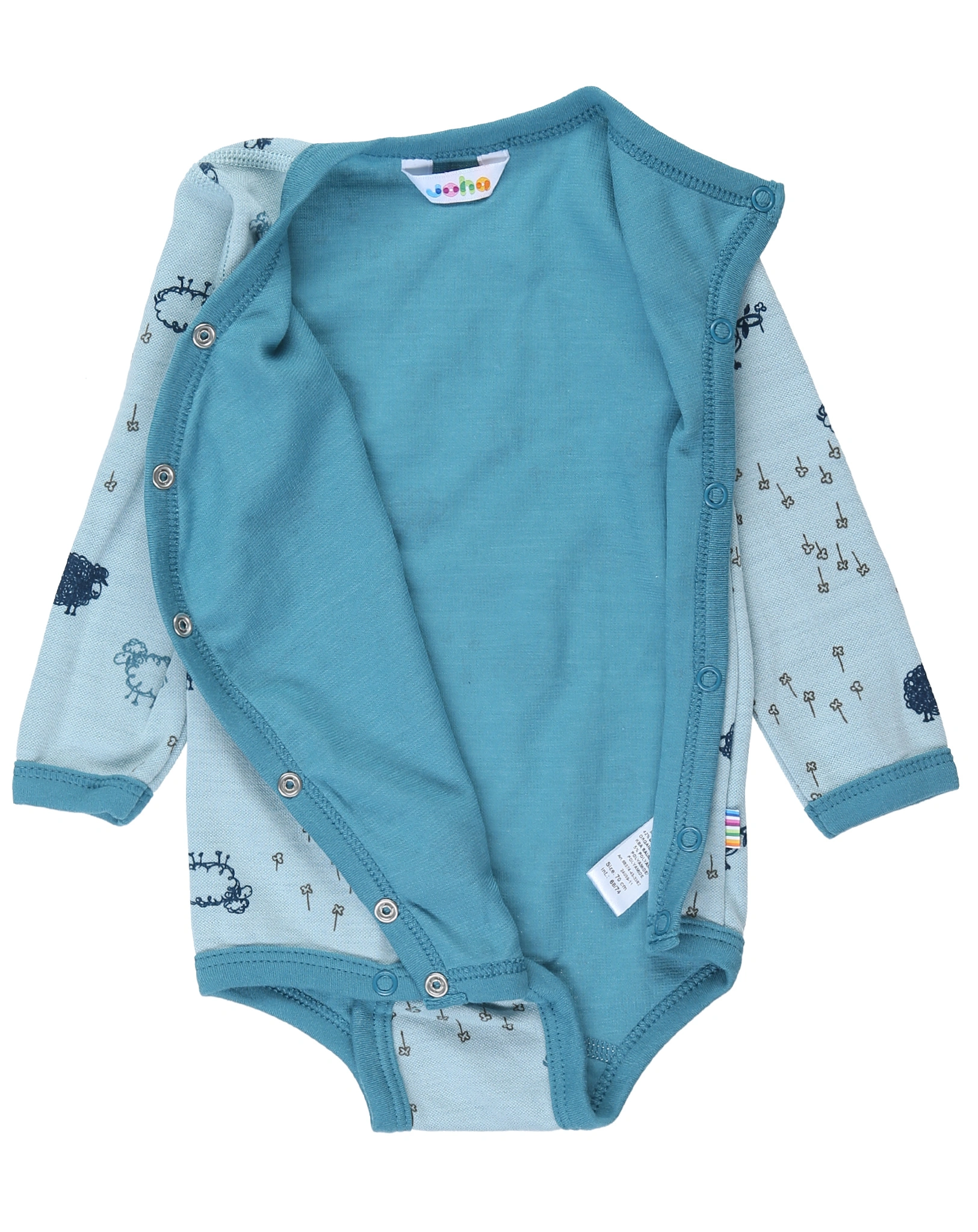 Wickel-Langarmbody 4039 SHEEP AOP in blue