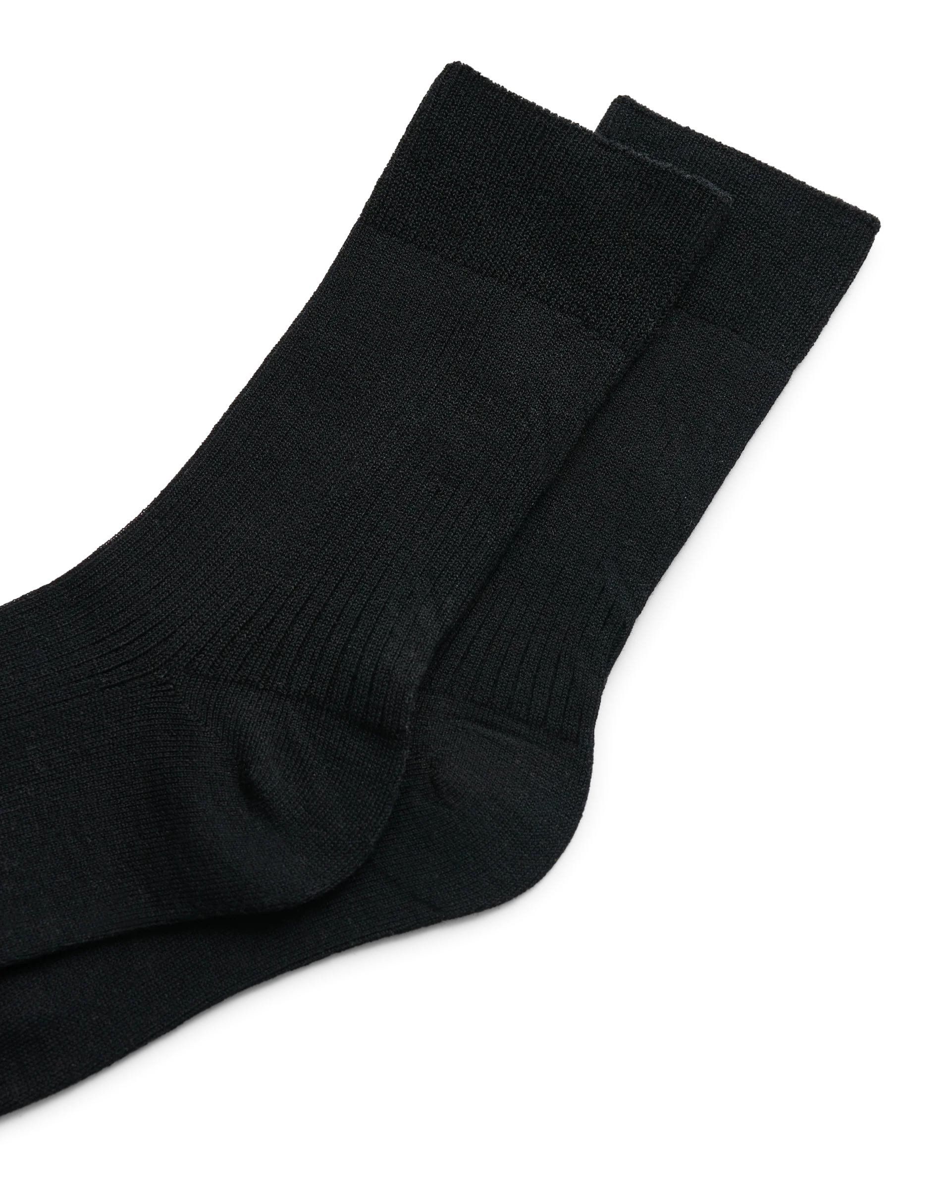 ECCO Vibe Ribbed Mid-Cut Damen Gerippte Socken Schwarz