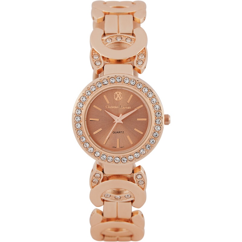Montre à quartz en acier - Doré rose