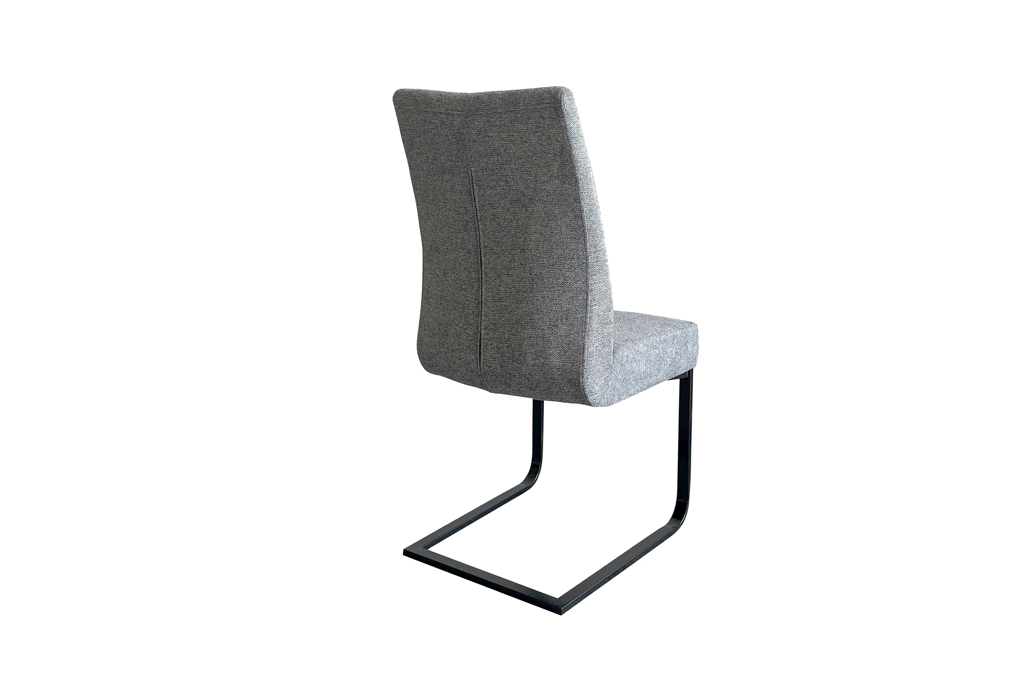 byLIVING Esszimmerstuhl MARLEN-XXL, 2er Set, Webstoff dunkelgrau, Gestell schwarz