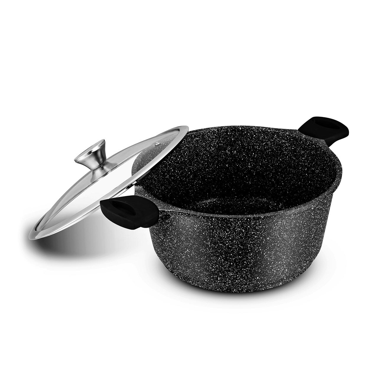 Durand Dupont Faitout fonte d'aluminium effet pierre gisors ft24tfi noir - D.24 cm