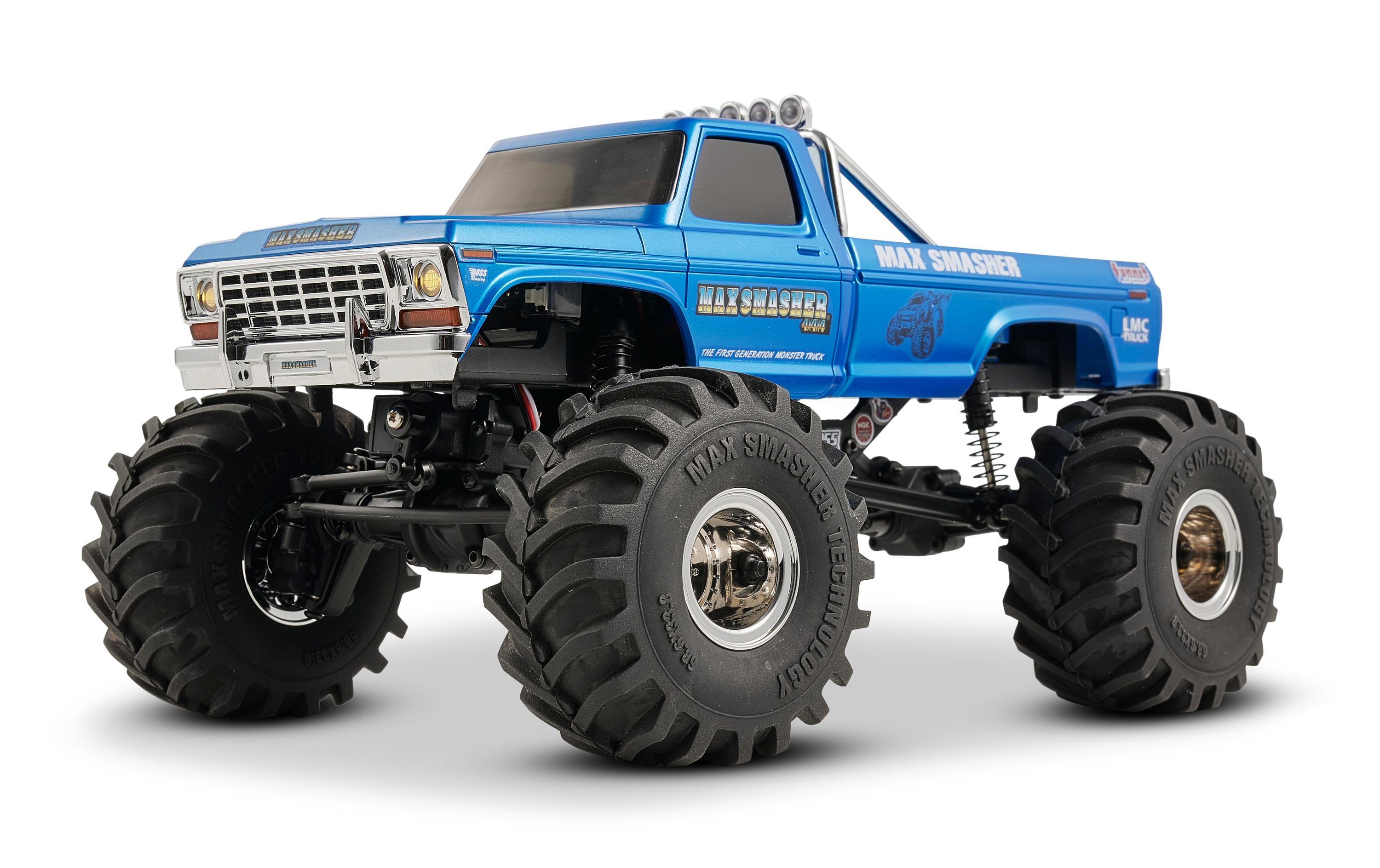 Monster Truck FCX24 Max Smasher 4x4, Blau RTR, 1:24<br>Micro Monstertruck mit 2-Gang Getriebe und Portalachsen