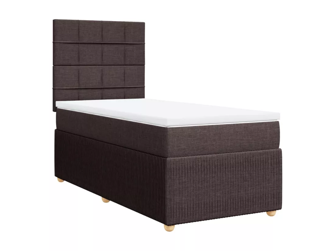 Sommier à lattes de lit avec matelas Marron foncé 80x200 cm