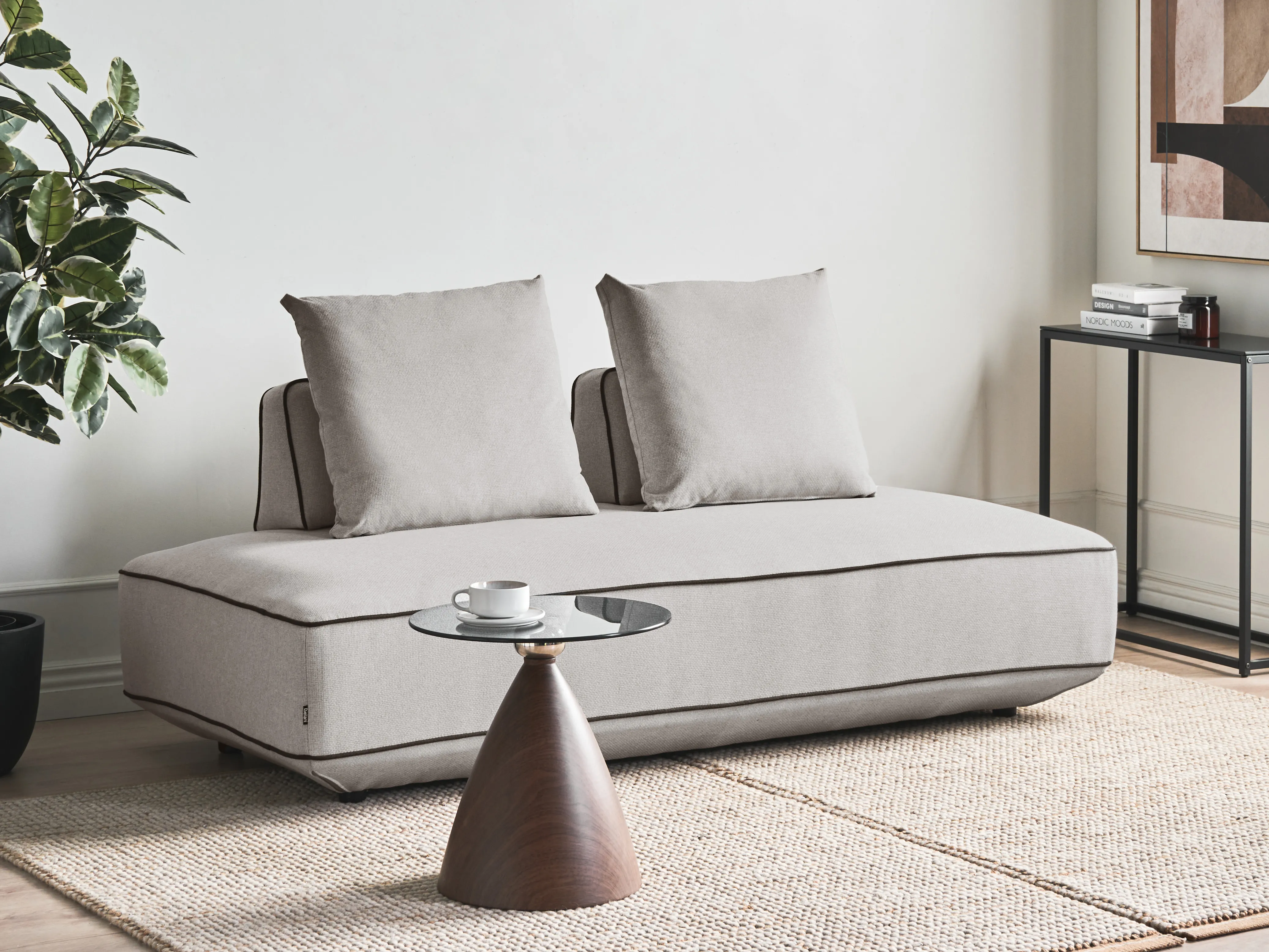 Chaise longue SEILLANS Stof Lichtgrijs