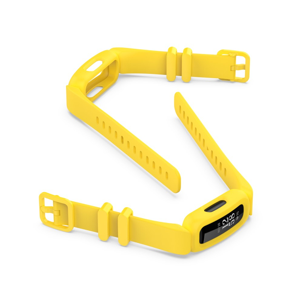 (Gr. XS) Fitbit Ace 3 / Inspire 2 / Inspire HR / Inspire Gummi Armband mit Dornschliesse (Gelenkumfang 130-200 mm) - Gelb