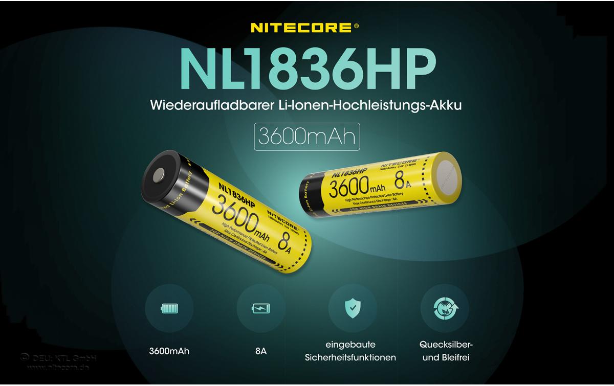 Akku NL1836HP Li-Ion Typ 18650 3600 mAh, 1 StückAkku
