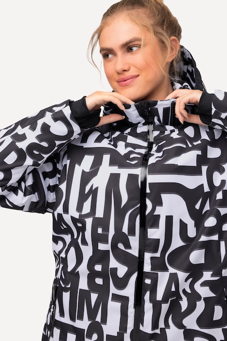 Performance-Jacke, Kapuze, wasserdicht, 2-Wege-Zipper