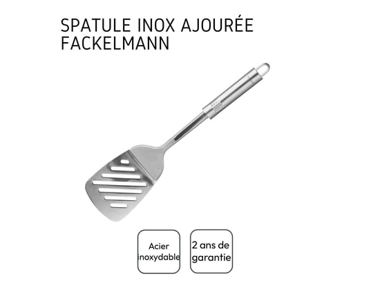 FACKELMANN - Set ustensiles de cuisine Spatule de cuisine ajourée inox ovale ref.40463
