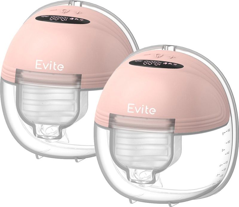 Evite - Borstkolf Slim - Draadloze Borstkolf - Roze - Dubbele Borstkolf - BPA-Vrij