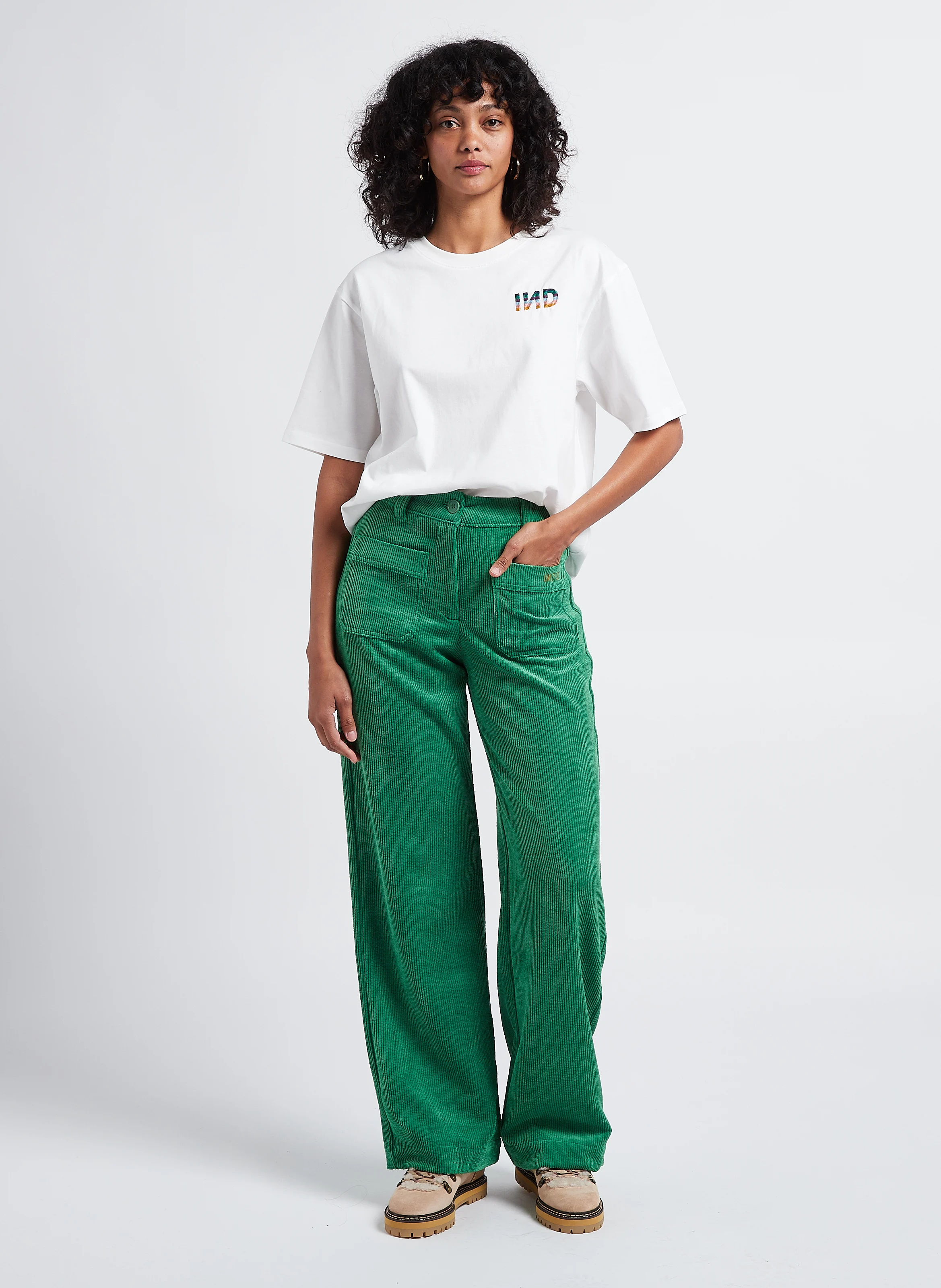 OTIS - Tee-shirt col rond brodé en coton | Blanc
