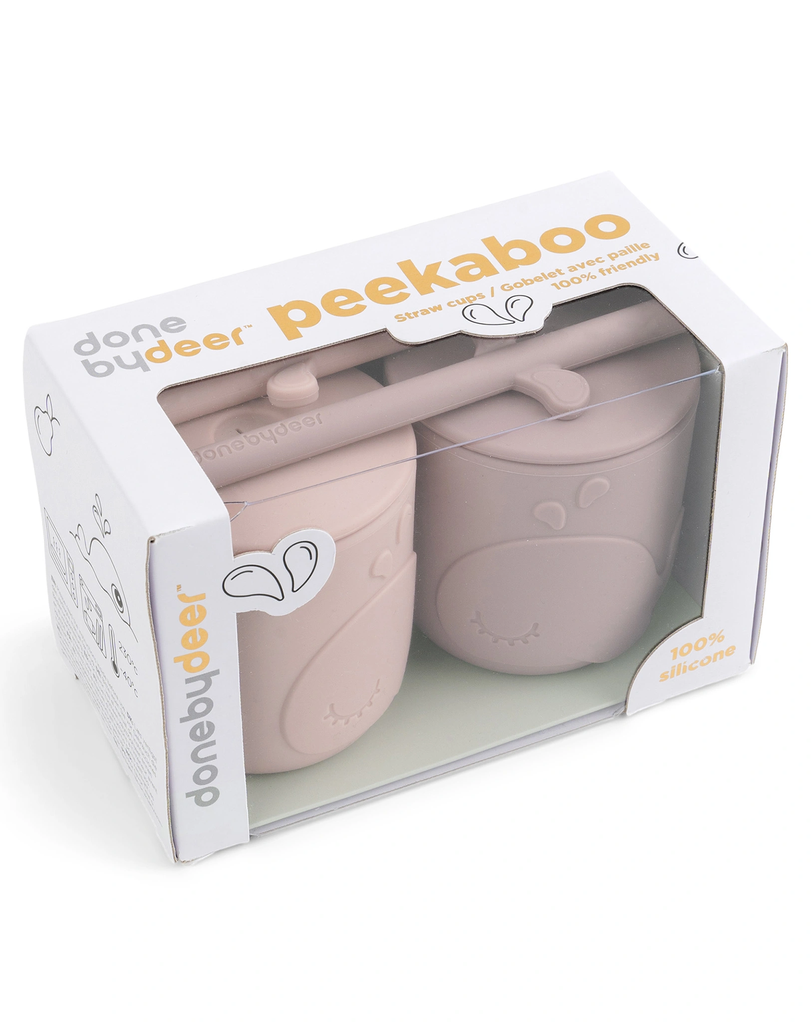 Strohhalmbecher PEEKABOO - WALLY 2er Pack in rosa