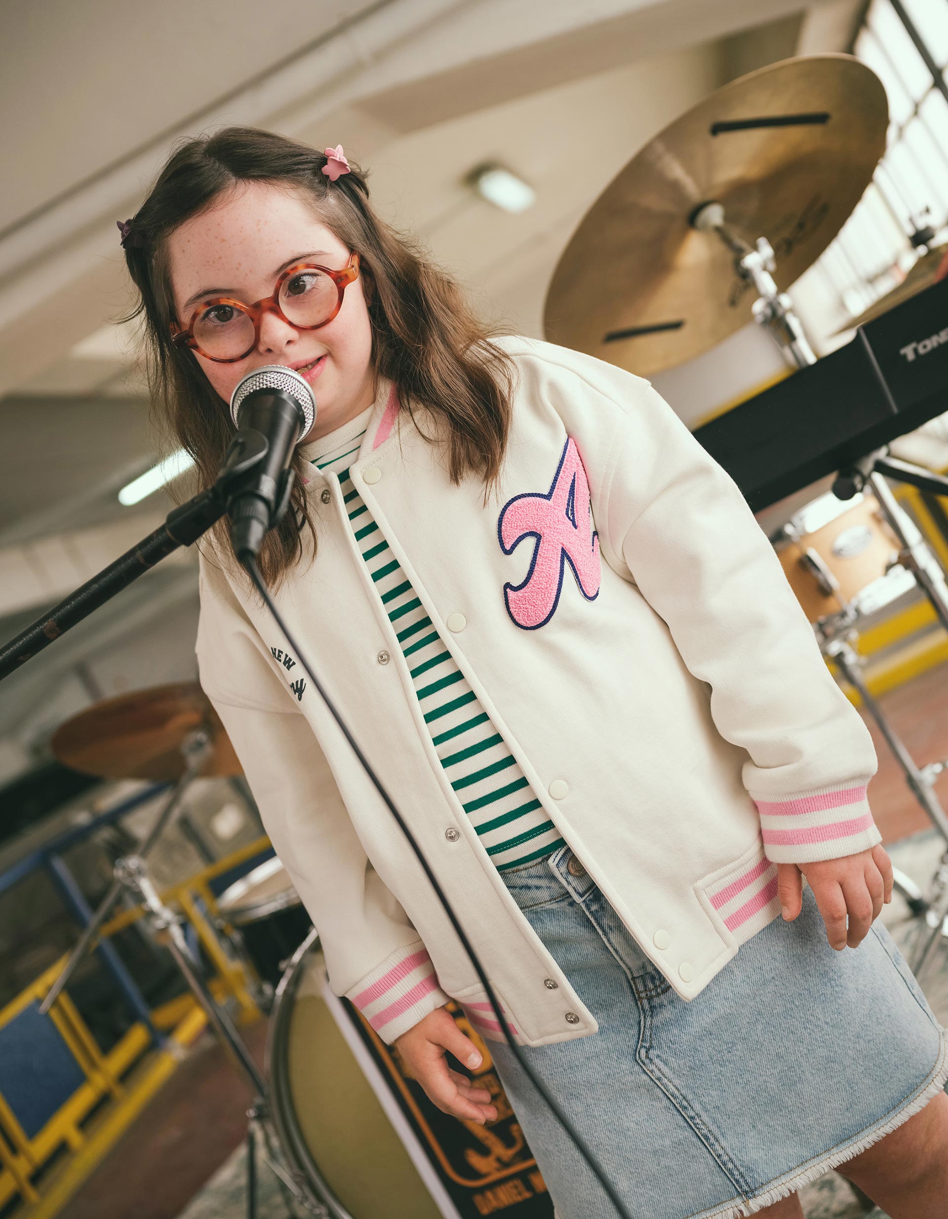 Casaco Bomber, Menina, Branco