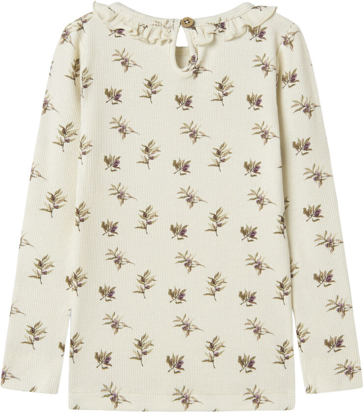 Lil' Atelier NMFGAVO ELS LS SLIM TOP LIL Turtledove/olive