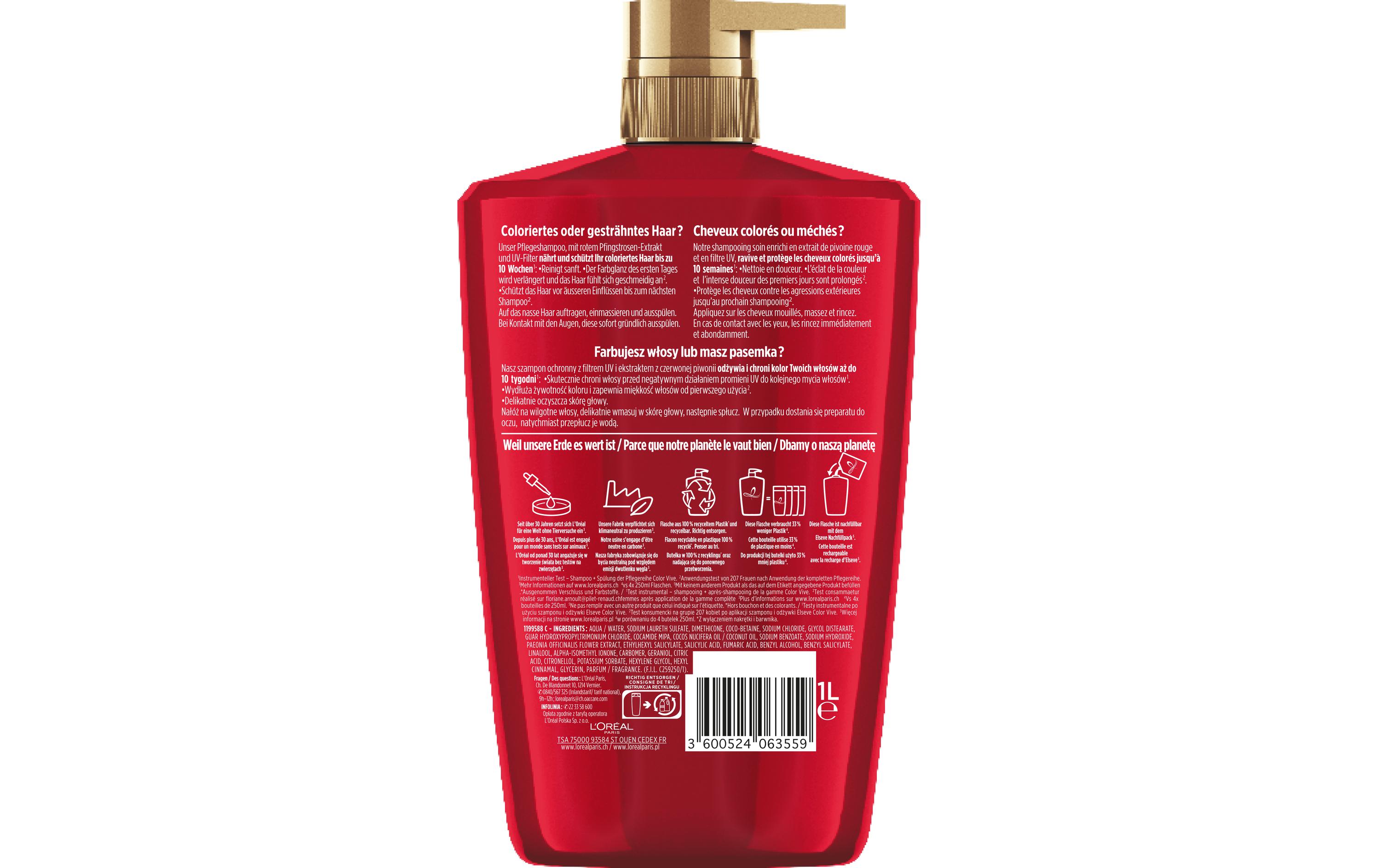 Shampoo Color-Vive 1000 mlHaarshampoo pflegt coloriertes Haar und erhält die Leuchtkraft der Farbe