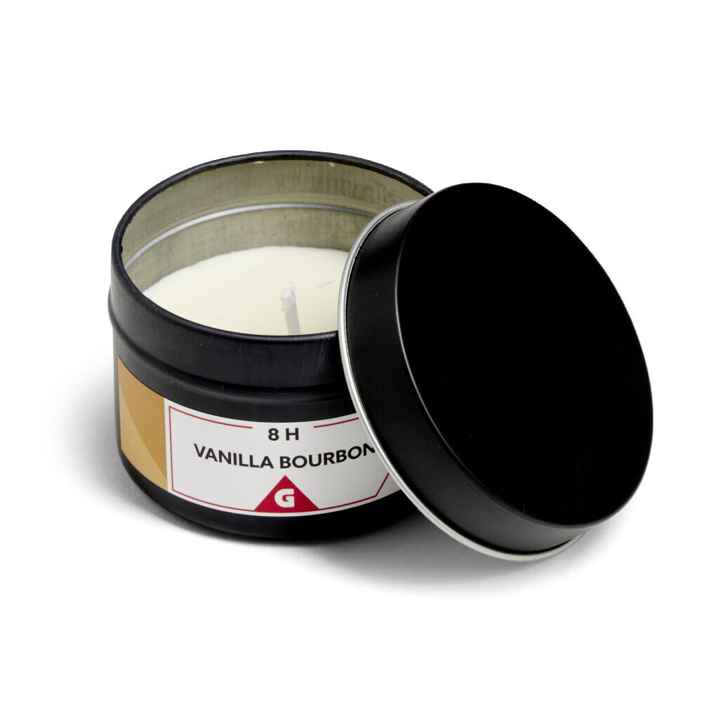 Bougie dans pot métal noir - Vanille
