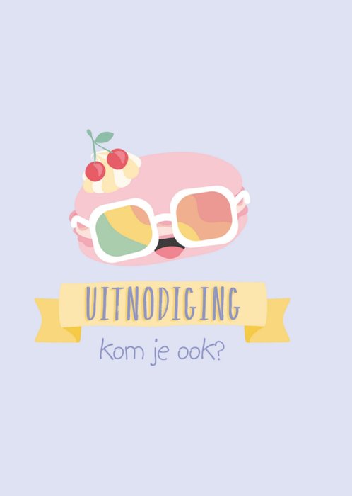 Tante Kaartje | Uitnodiging Kinderfeest | macaron