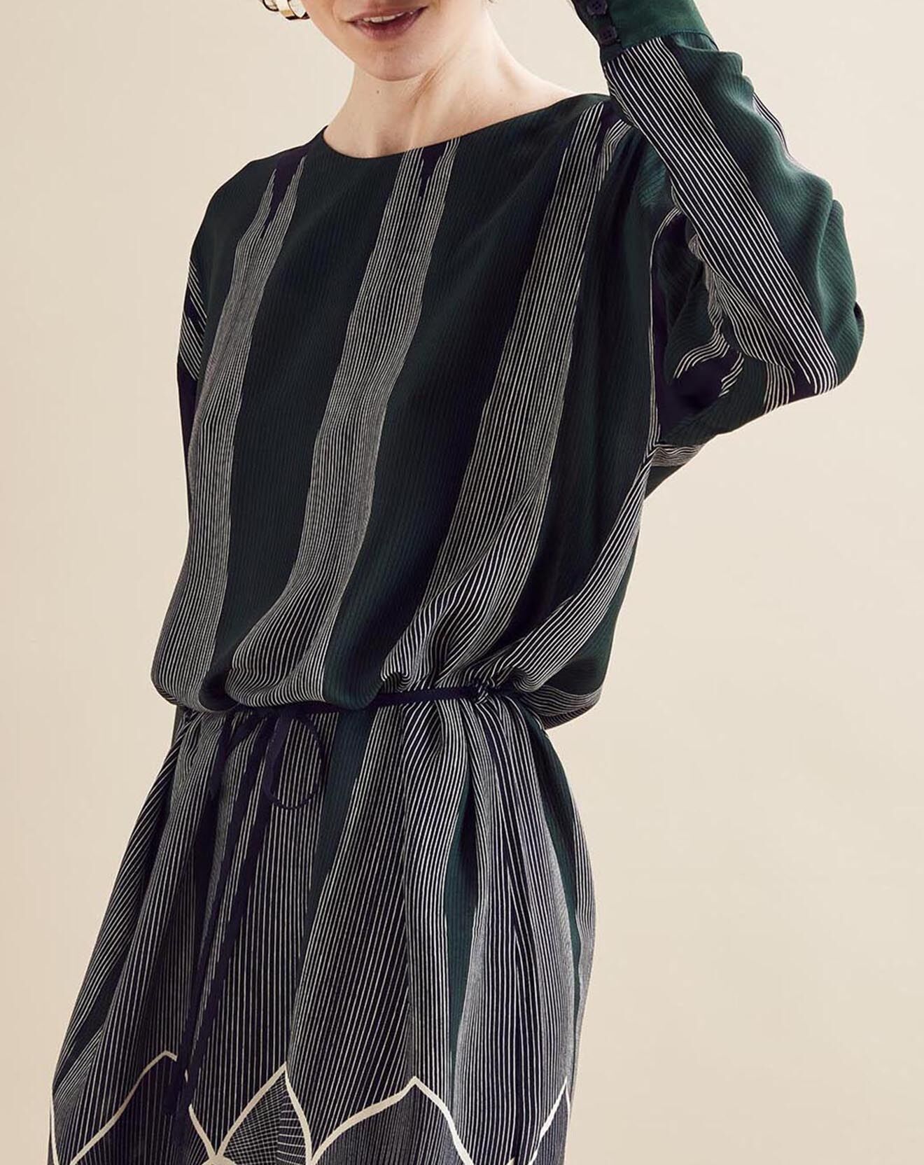 Chloé Stora Robe fluide Naima imprimée  verte