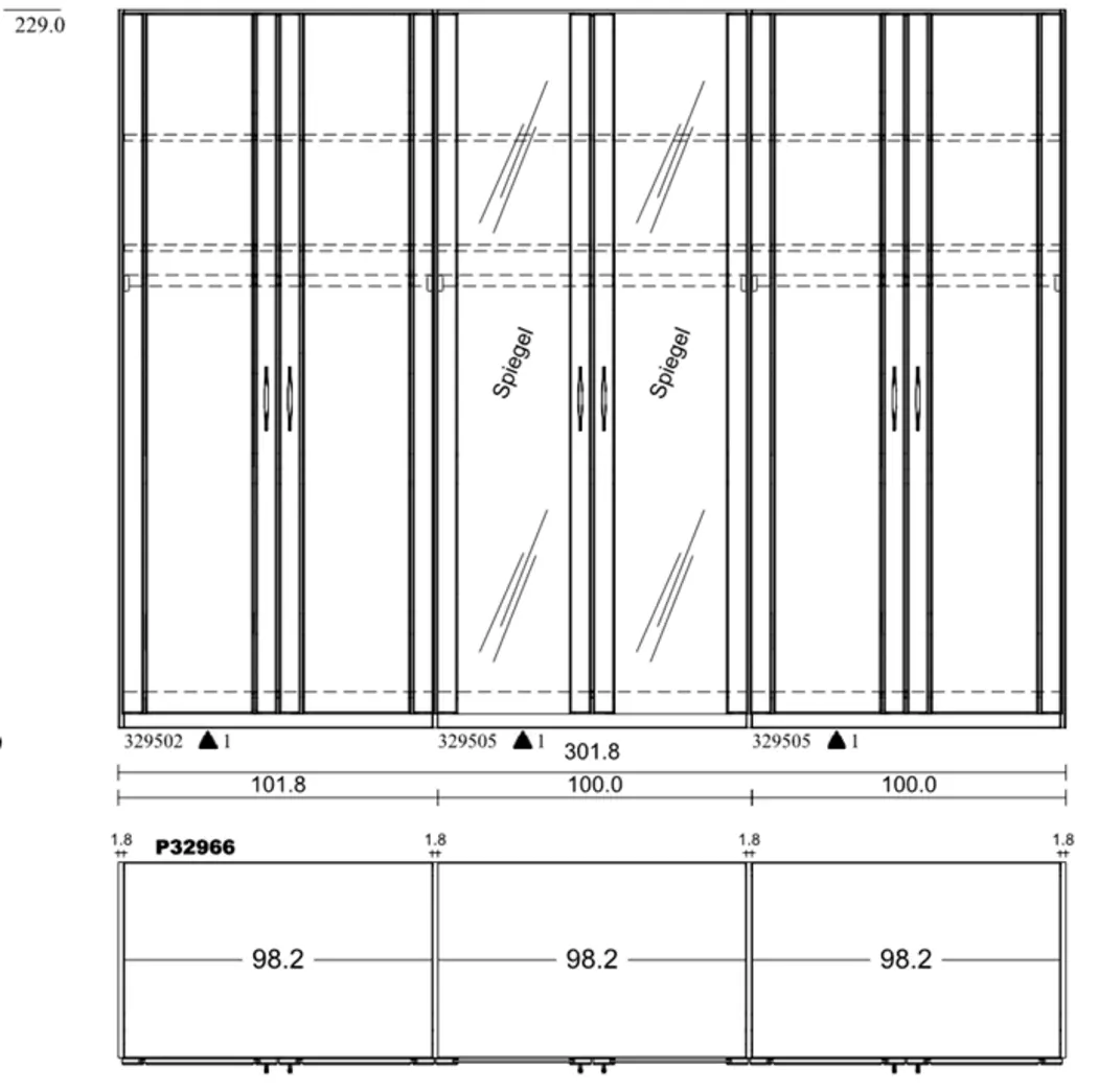 Kleiderschrank Premium 302 x 229 cm