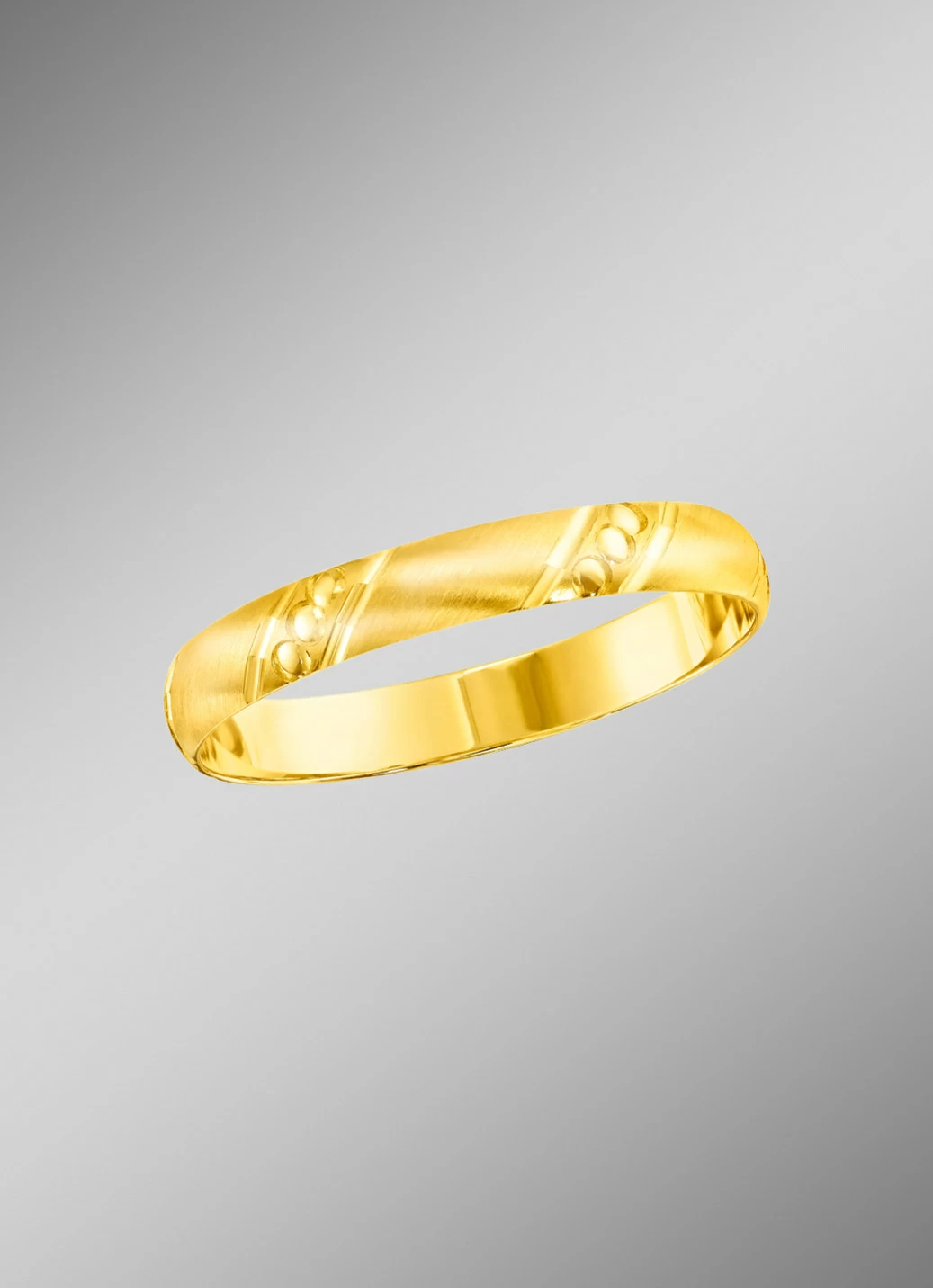 Schicker Trauring mit mattierter Ringschiene