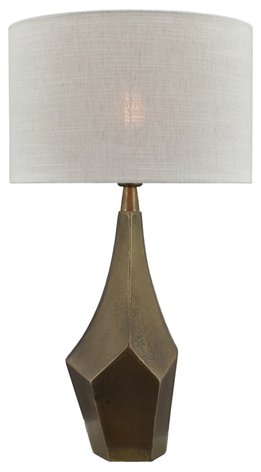 Tafellamp Faro bronze + kap 35x35x22cm Oslo linnen offwhite