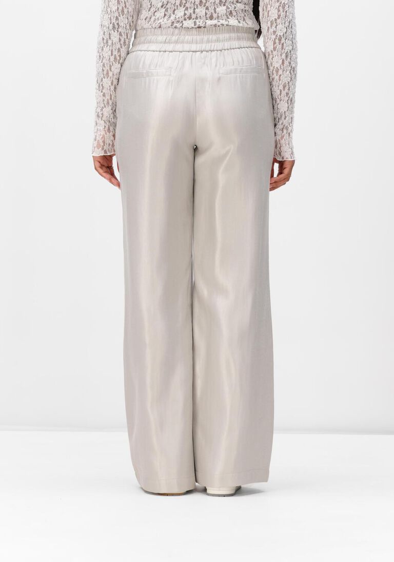 zilveren aimee the label wijde broek faith trouser