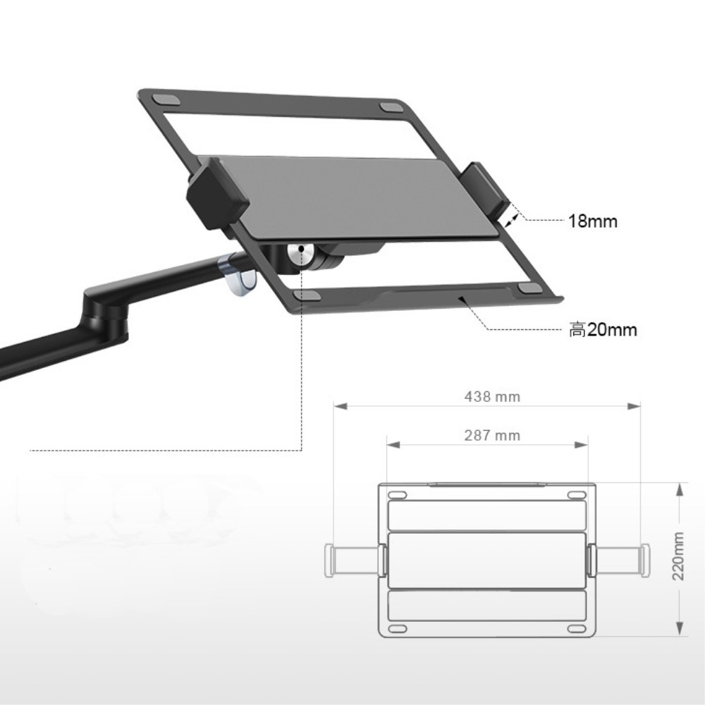 Dual Schwenkbare Aluminium Tischhalterung Für Laptop bis 17