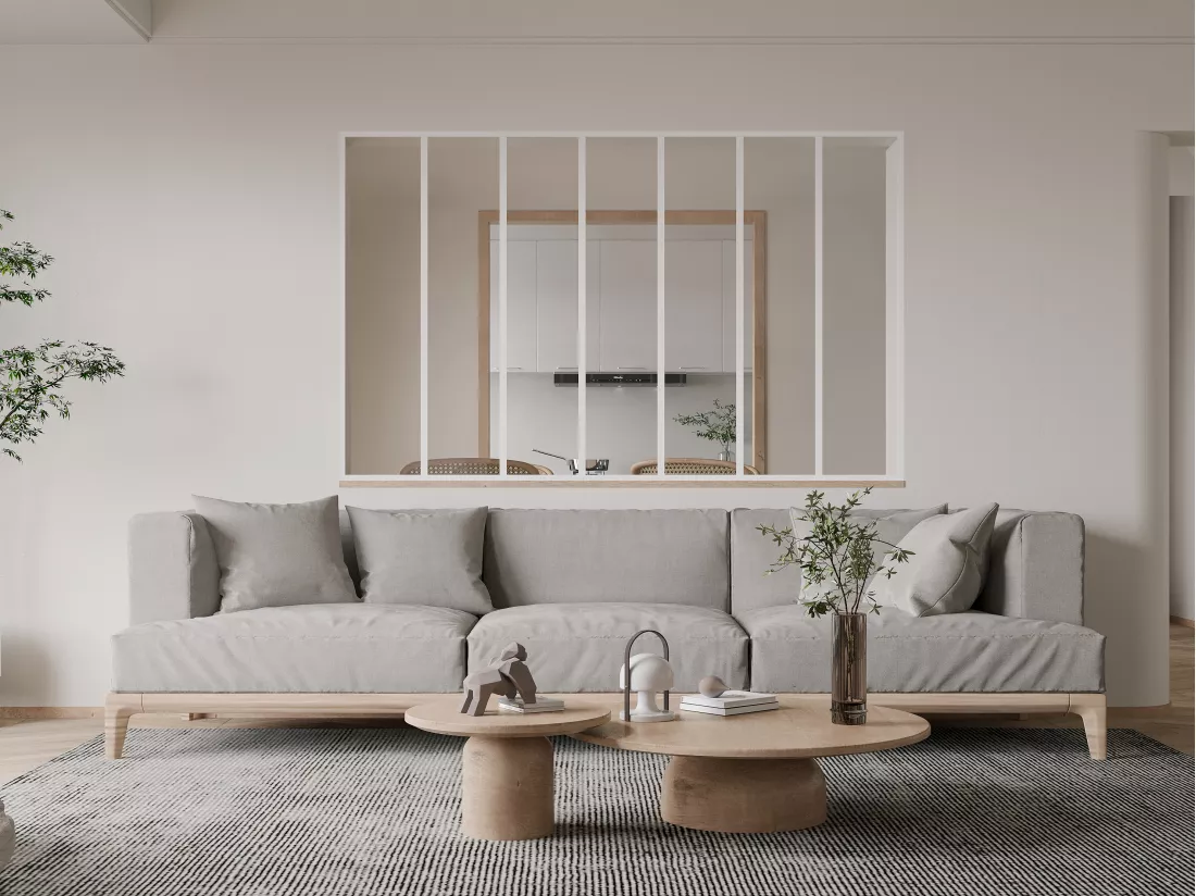 Verrière atelier en aluminium thermolaqué - 210x130 cm - Blanc - BAYVIEW
