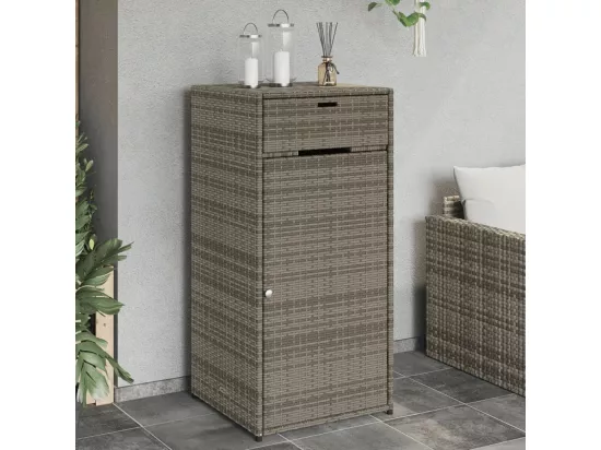 Armoire de rangement de jardin gris 55x55x111 cm résine tressée