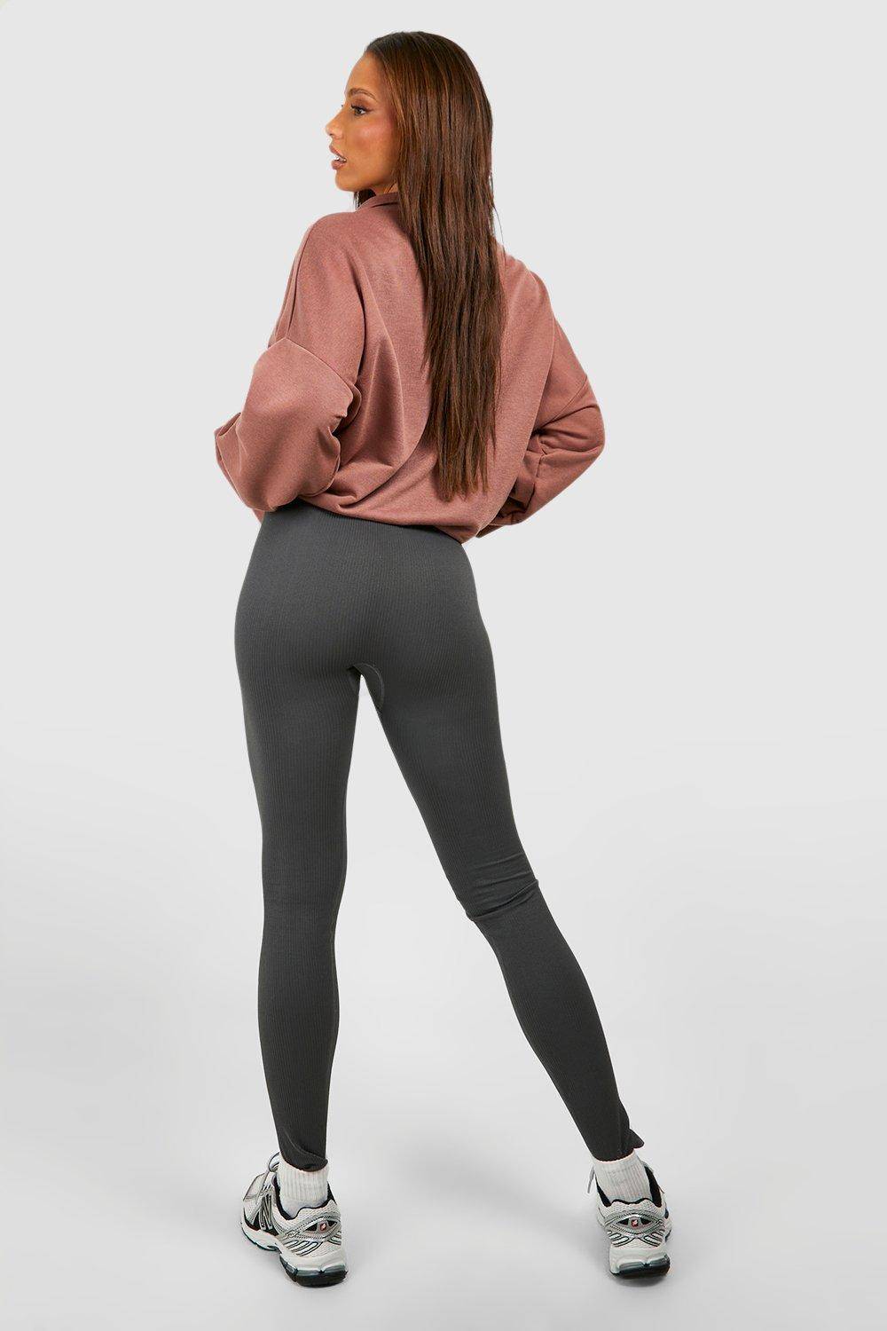 boohoo Legging long à côtes sans couture