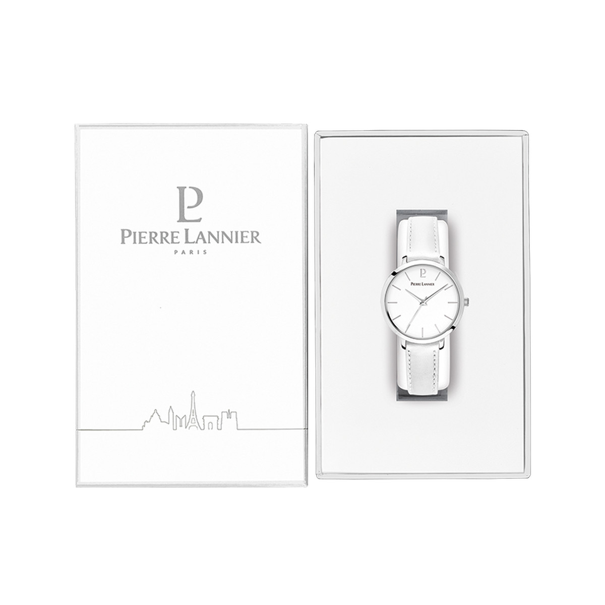 Montre PIERRE LANNIER Chouquette femme bracelet cuir blanc