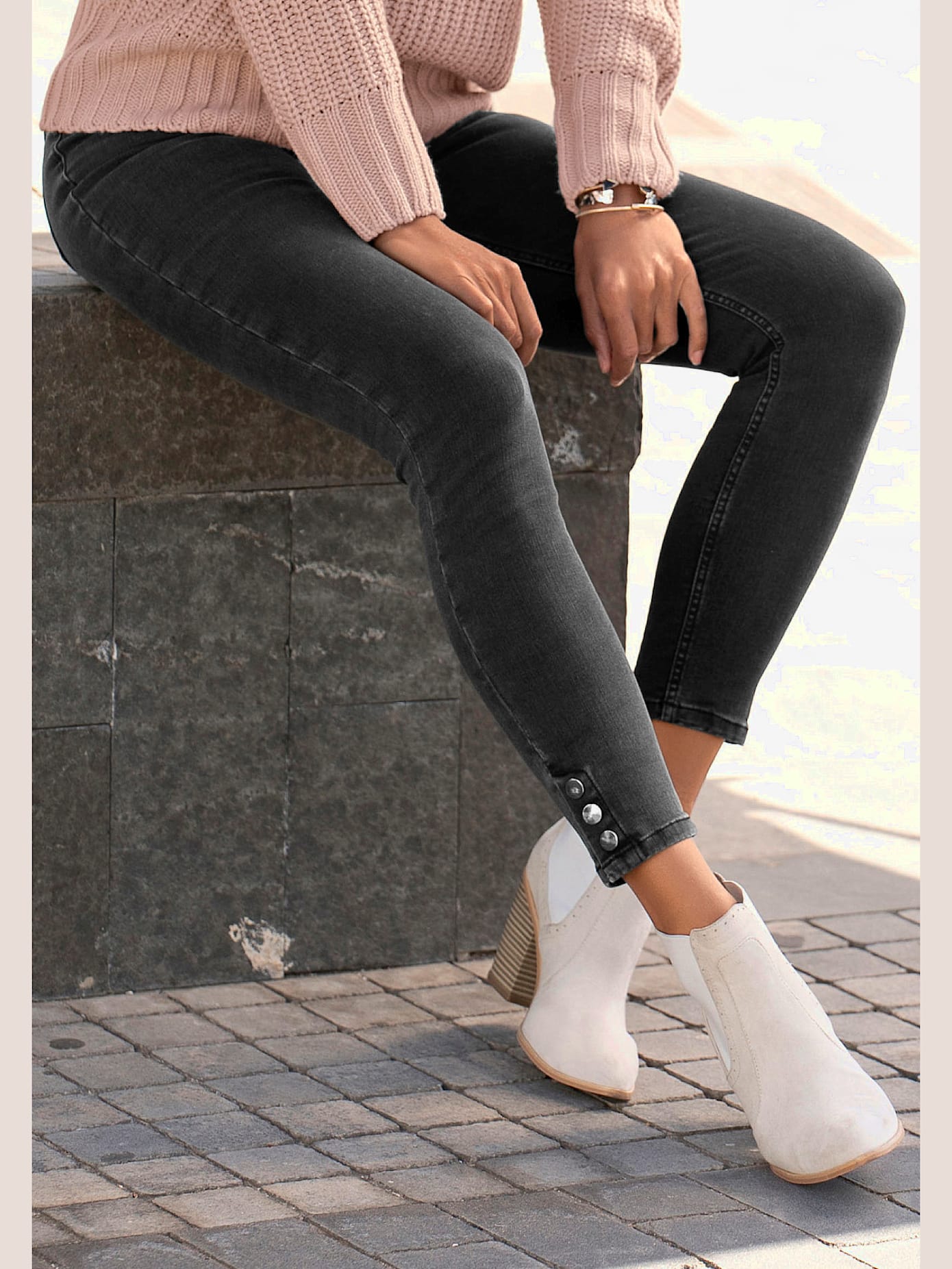 Jegging fermeture à glissière et bouton